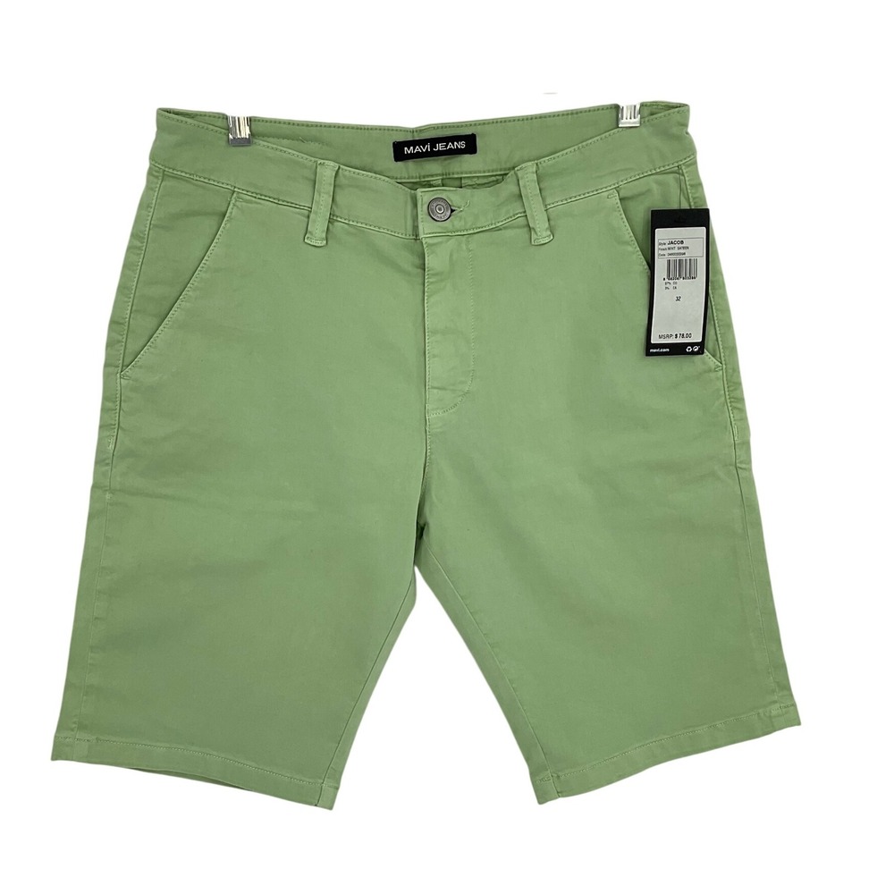 Mavi Jeans Light Green Chino Shorts Men's Size 32 Slim‎ Fit Cotton NWT